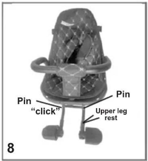 Pin "click" Pin Upper leg rest 8