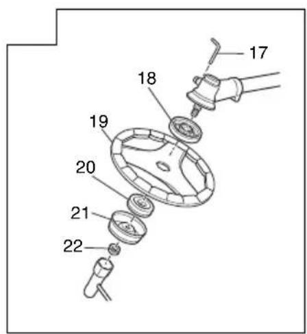 Technical diagram of a mechanical assembly with numbered parts for identification