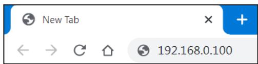 New Tab ← → ↻ 192.168.0.100
