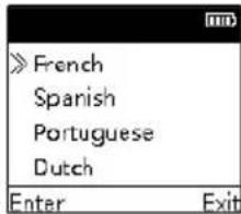> French Spanish Portuguese Dutch Enter Exit