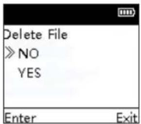 Delete File » NO YES Enter Exit
