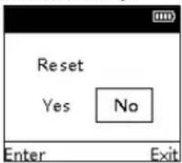 Reset Yes No Enter Exit