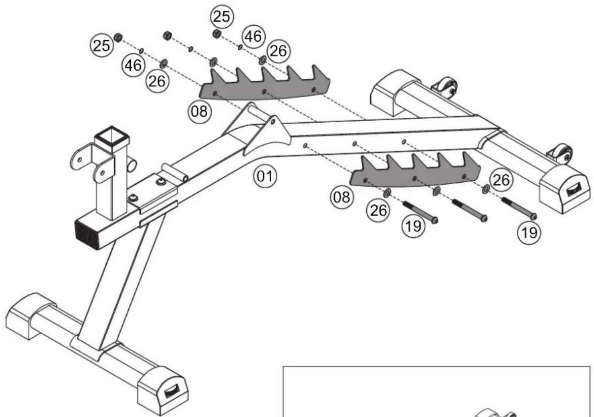 Technical diagram of a mechanical lifting device with numbered components for identification