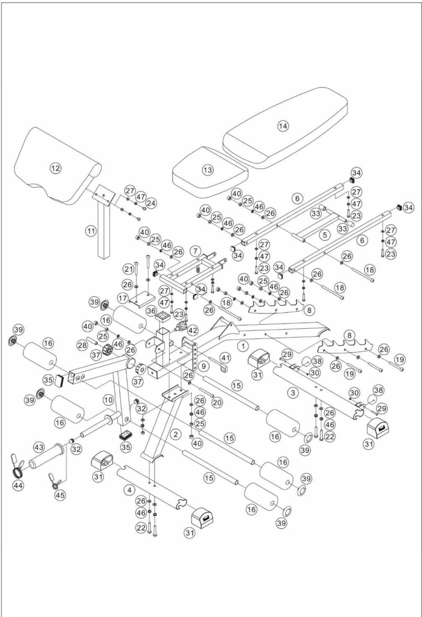 Technical diagram of a mechanical assembly with numbered components and labeled parts