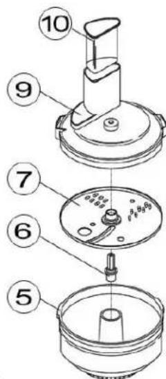 Technical diagram of a mechanical device with numbered parts for identification