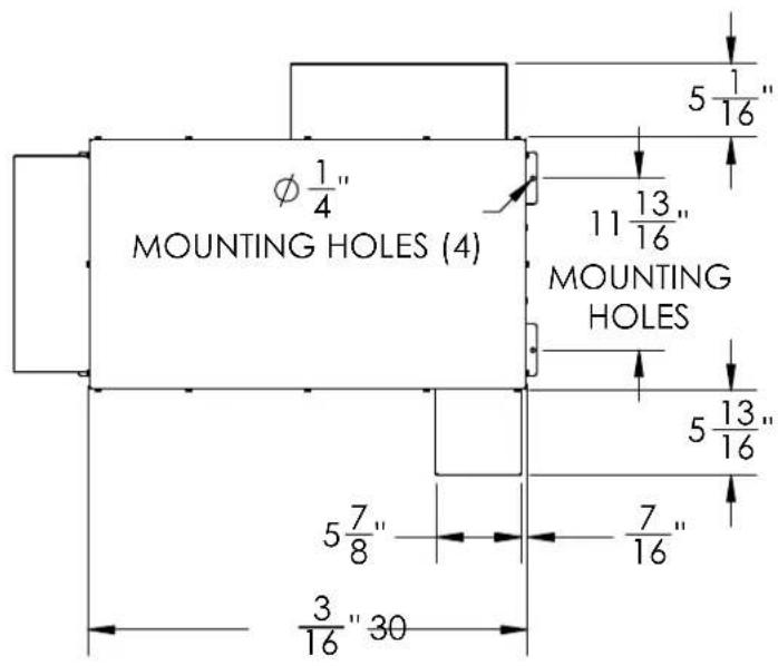 MOUNTING HOLES (4) φ 1/4" 11 13/16" MOUNTING HOLES 5 1/16" 5 7/8" 7/16" 3/16" 30