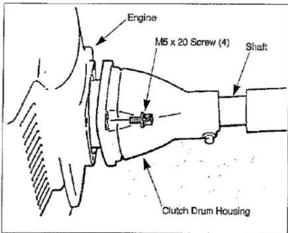 Engine M5 x 20 Screw (4) Shaft Clutch Drum Housing