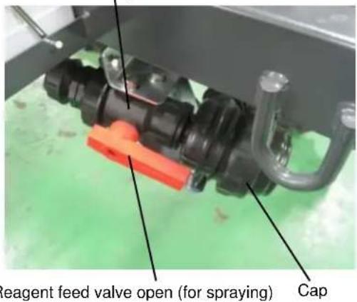 teagent feed valve open (for spraying) Cap