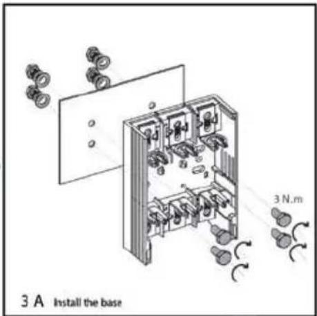 3 A Install the base 3 N.m