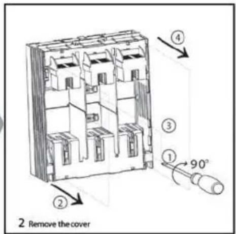 2 Remove the cover ① ② ③ ④ 90°
