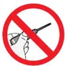 Prohibition sign with hand holding screwdriver and crossed-out screwdriver, commonly used in safety or cleaning instructions