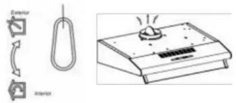 Technical diagram showing exterior and interior views of a kitchen appliance with labeled components