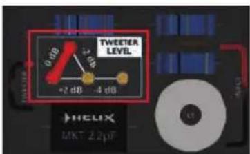 TWEETER LEVEL 0 dB +2 dB -4 dB HELIX MKT 2.2pF