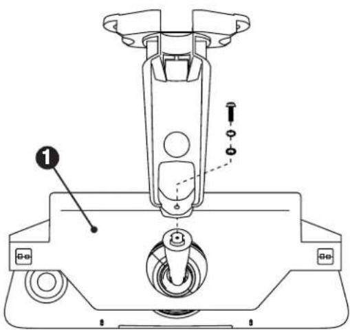 Technical diagram of a mechanical device with labeled parts and directional arrows indicating motion or assembly.