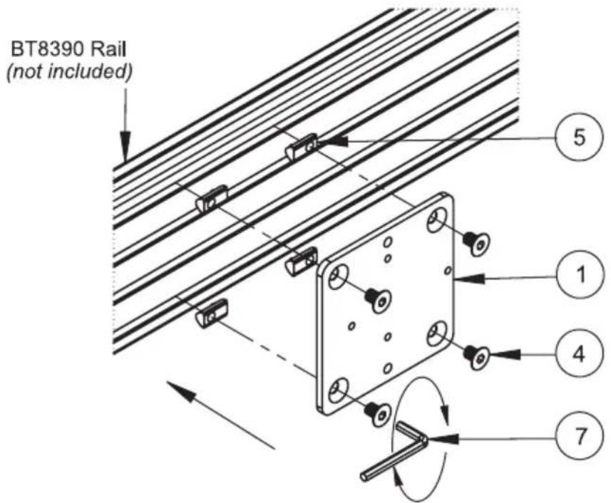 BT8390 Rail (not included) ⑤ ① ④ ⑦