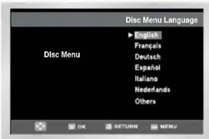 Disc Menu Language English Français Deutsch Español Italiano Nederlands Others