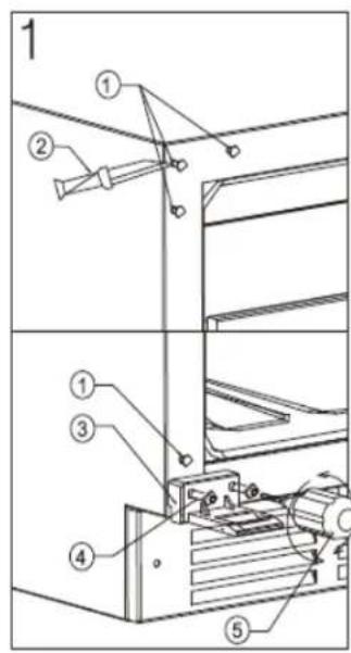 Technical diagram showing labeled mechanical components with numbered parts, likely from an engineering or manufacturing context.