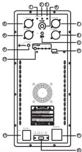 Technical diagram of an electronic device with labeled components and connections