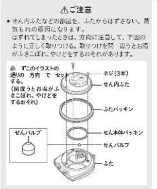 Tiger PIQ-G220 - ふたパッキンの交換(つけかた) - 1