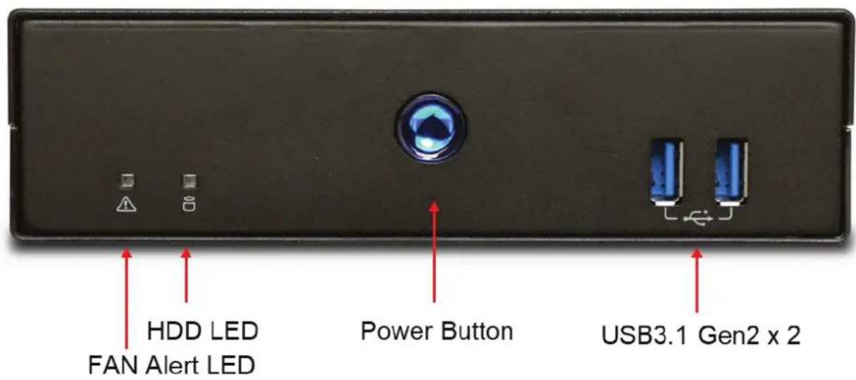 HDD LED FAN Alert LED Power Button USB3.1 Gen2 x 2