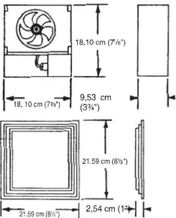 18,10 cm (7½") 18, 10 cm (7½') 9,53 cm (3¾") 21.59 cm (8½') 2,54 cm (1³)
