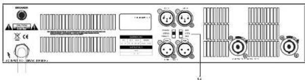 Technical diagram of an electronic device panel with labeled components and connectors