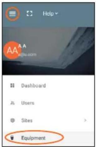 Help AA AA u@u.com Dashboard Users Sites Equipment