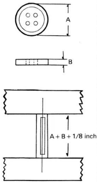 A B A + B + 1/8 inch
