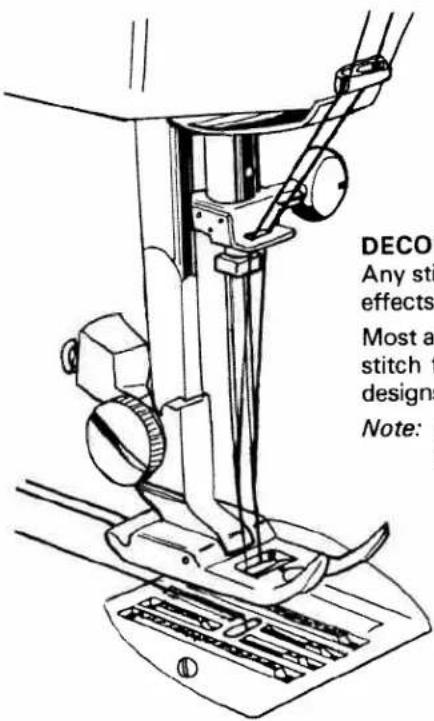 DECO Any sti effects Most a stitch f designs Note:
