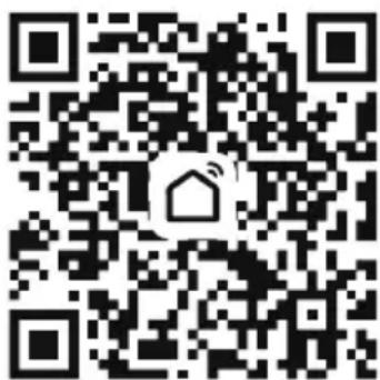 QR code with a central logo depicting a house and signal waves, likely for mobile app or service access.
