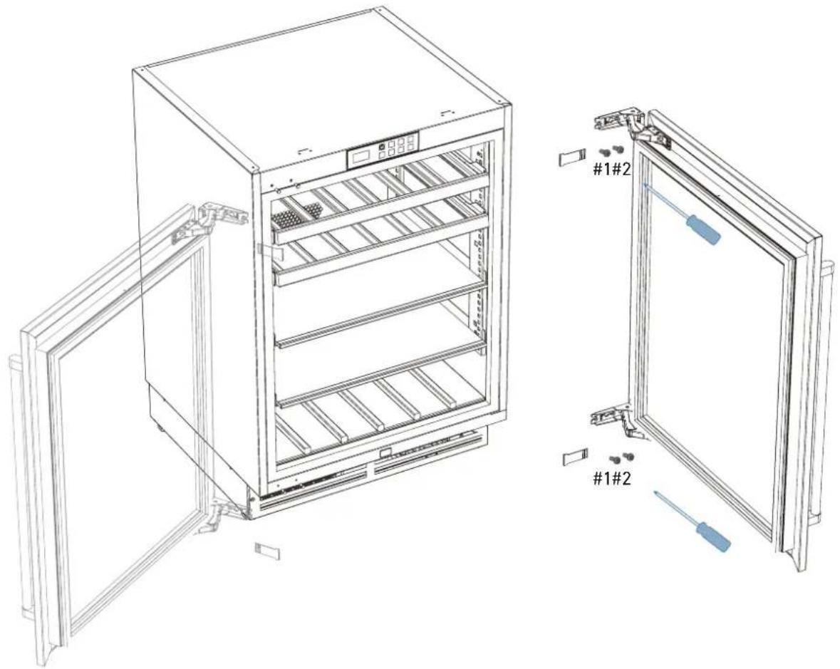 Fhiaba UCB601TGM - Modificare il verso di apertura della porta (modelli Indoor) - 1
