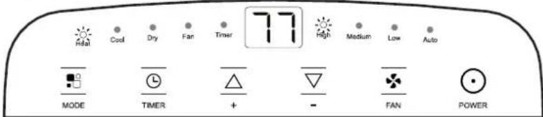Redal Cool Dry Fan Timer 77 High Medium Low Auto MODE TIMER + - FAN POWER