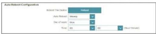 Auto Reboot Configuration School The Device Refused Auto Reboot Weekly One of seats Male Time 80 00 (Now Nexted)