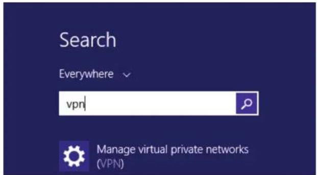 Search Everywhere vpn Manage virtual private networks (VPN)