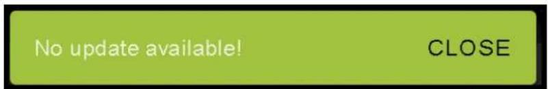 No update available! CLOSE