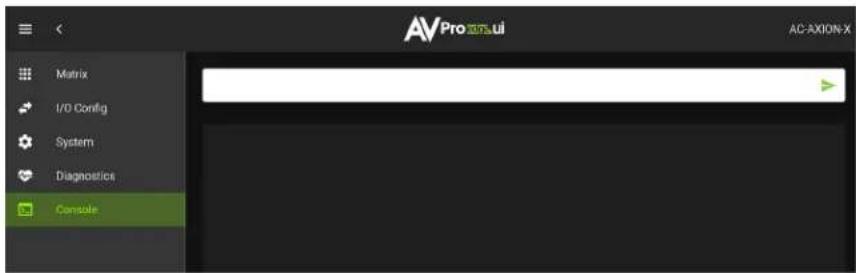 AVPro Matrix I/O Config System Diagnostics Console AC-AXION-X