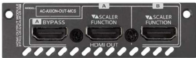 MODEL: AC-AXION-OUT-MCS A BYPASS A SCALER FUNCTION B SCALER FUNCTION HDMI OUT