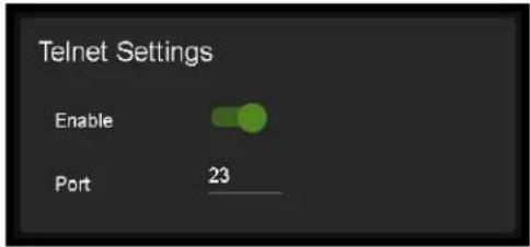 Telnet Settings Enable Port 23