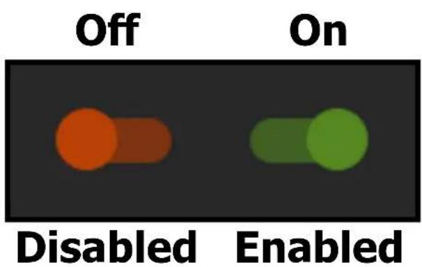 Off On Disabled Enabled