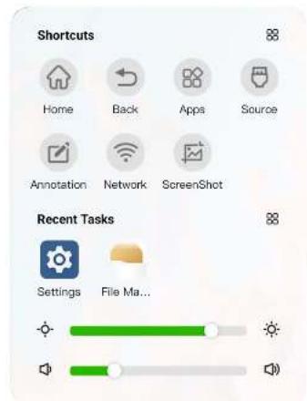 Shortcuts Home Back Apps Source Annotation Network ScreenShot Recent Tasks Settings File Ma...