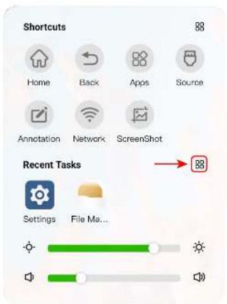 Shortcuts Home Back Apps Somewhere Annotation Network ScreenShot Recent Tasks Settings File Ma...