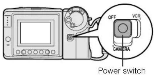 OFF VCR CAMERA Power switch