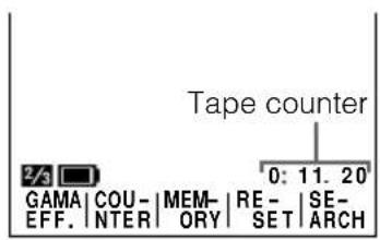 Tape counter 2/3 [1] GAMA | COU- | MEM- | RE- | SE- EFF. | NTER | ORY | SET | ARCH 0: 11. 20