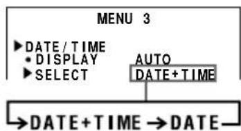 graph TD A["DATE/TIME"] --> B["DISPLAY"] B --> C["SELECT"] D["AUTO"] --> E["DATE+TIME"] E --> F["→DATE+TIME → DATE—"]