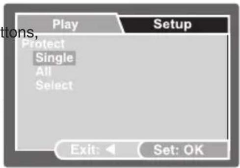 Play Setup Protect Single All Select Exit: Set: OK