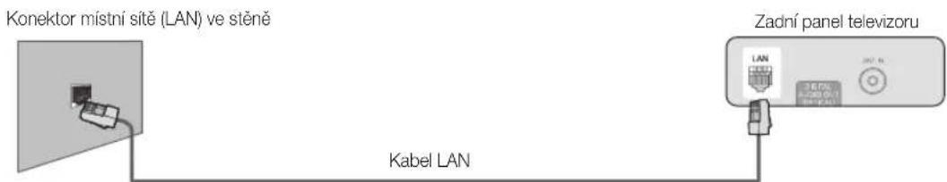 Konektor místní sitě (LAN) ve stěně Kabel LAN Zadní panel televizoru
