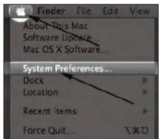 Finder File Edit View About This Mac Software Update... Mac OS X Software... System Preferences... Dock Location Recent Items Force Quit...