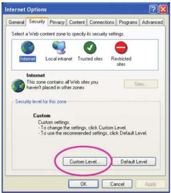 Internet Options General Security Privacy Content Connections Programs Advanced Select a Web content zone to specify its security settings. Internet Local intranet Trusted sites Restricted sites Internet This zone contains all Web sites you haven't placed in other zones Sites... Security level for t…