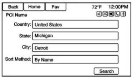 Back Home Fav 72°F 12:00PM POI Name Country: United States State: Michigan City: Detroit Sort Method: By Name Search