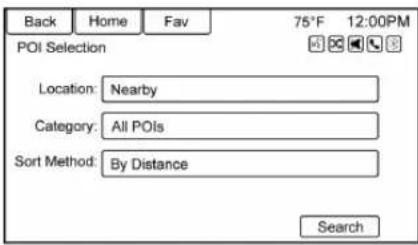 Back Home Fav 75°F 12:00PM POI Selection Location: Nearby Category: All POIs Sort Method: By Distance Search